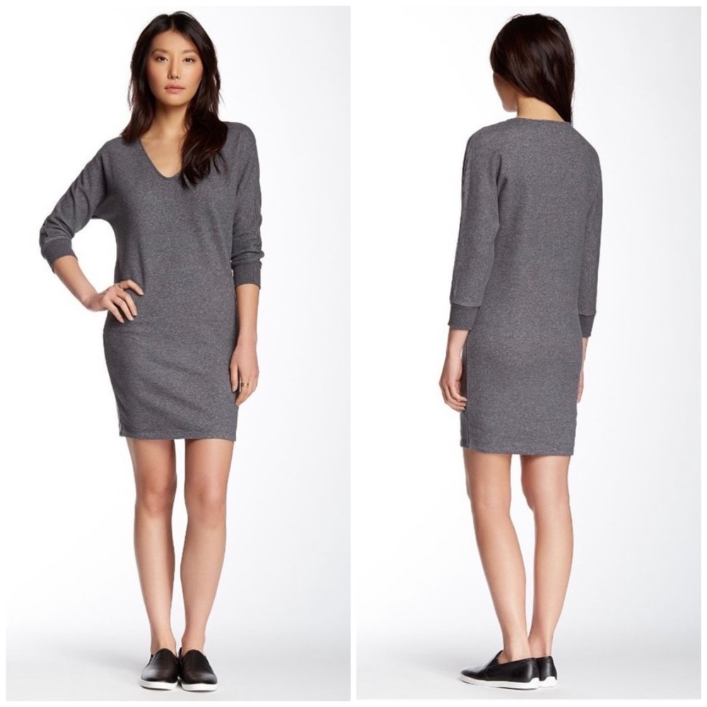 James Perse Dolman Brushed Fleece Sweater Dress